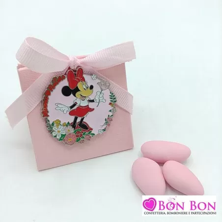Bomboniera nascita e battesimo disney magnete metallo minnie con fiori Disney - 1