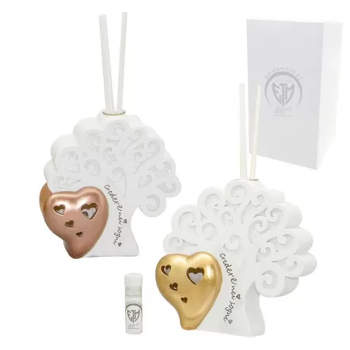 Bomboniera matrimonio diffusore led albero della vita con cuore ETM - 1