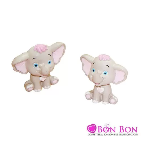 Bomboniera nascita e battesimo magnete elefantino rosa ETM - 1