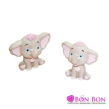 Bomboniera nascita e battesimo magnete elefantino rosa ETM - 1