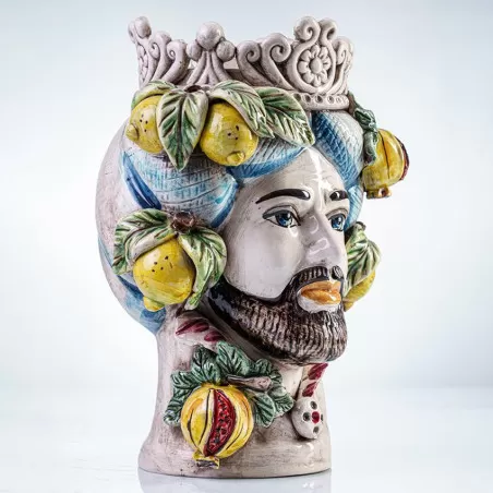 Testa di moro decorata maschio e femmina con melograni - 2