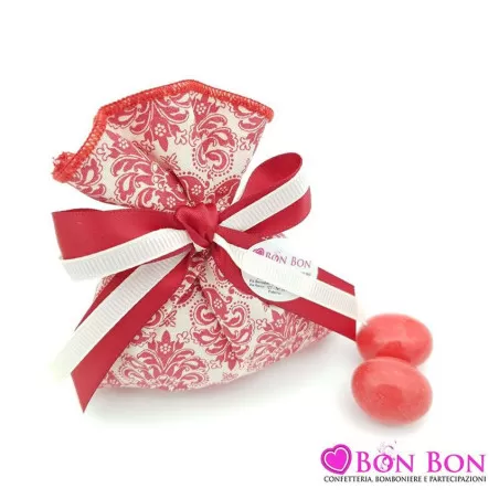 Sacchetto laurea bustina fantasia damascato rosso - 1