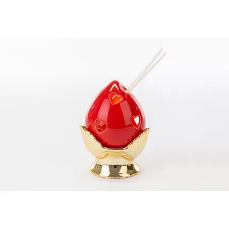 Bomboniera matrimonio profumatore pomo rosso con base dorata Le stelle - 3