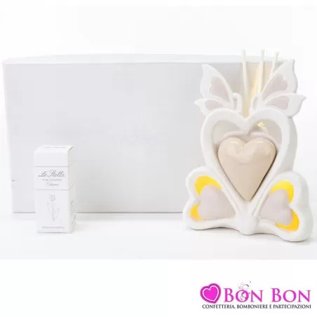 Bomboniera matrimonio profumatore led farfalla porcellana Le stelle - 1