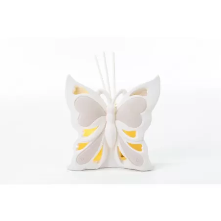 Bomboniera matrimonio profumatore led farfalla porcellana h.12x6 Le stelle - 4