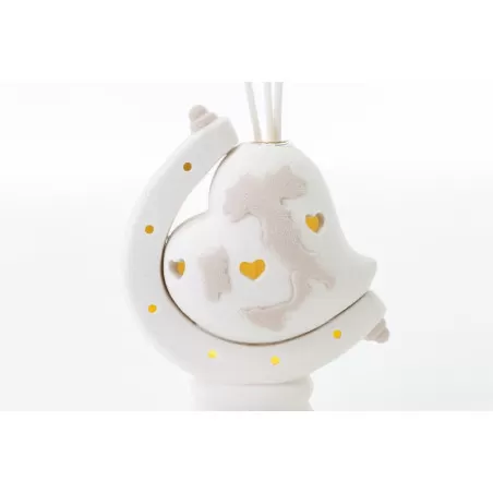Bomboniera matrimonio profumatore cuore led porcellana Le stelle - 2