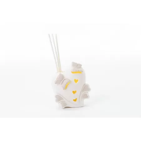 Bomboniera matrimonio profumatore cuore led porcellana 7,5x5 Le stelle - 3