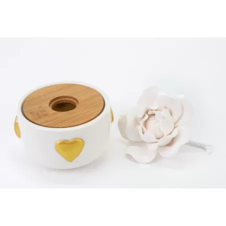 Bomboniera matrimonio scatola cuori oro in porcellana h.10 Le stelle - 2