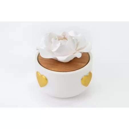 Bomboniera matrimonio scatola cuori oro in porcellana h.10 Le stelle - 3