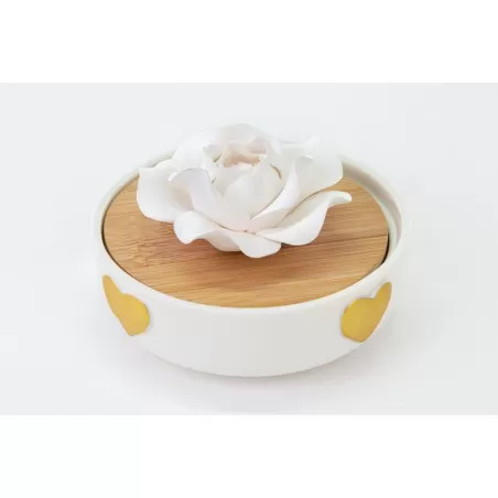 Bomboniera matrimonio scatola cuori oro in porcellana h.12,5 Le stelle - 3