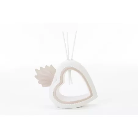 Bomboniera matrimonio profumatore cuore con ali porcellana Le stelle - 3