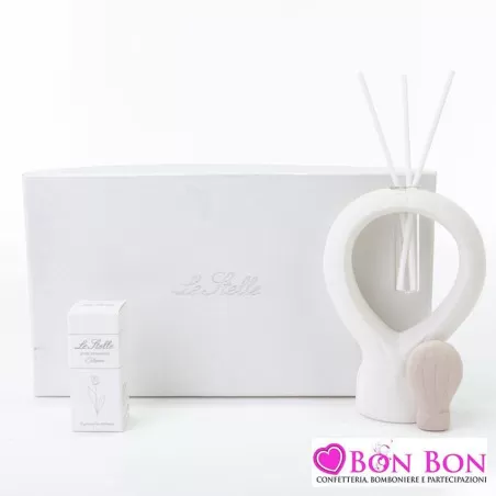 Bomboniera matrimonio profumatore mongolfiera porcellana Le stelle - 1