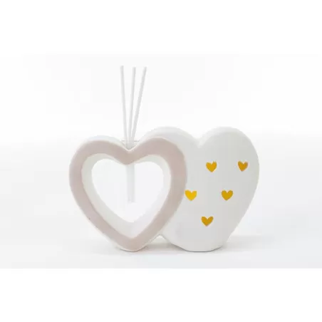 Bomboniera matrimonio profumatore cuori led in porcellana Le stelle - 3