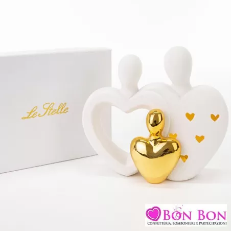 Bomboniera matrimonio coppia sposi led in porcellana Le stelle - 1