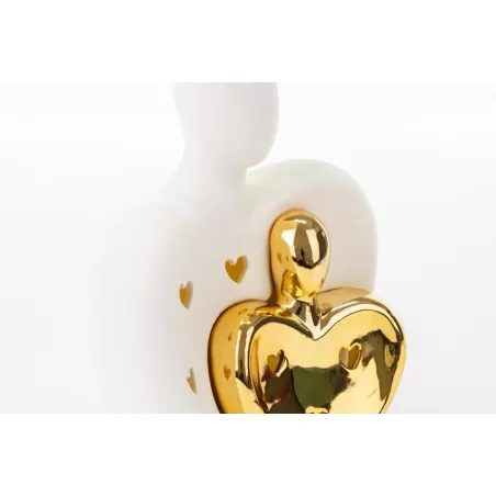 Bomboniera matrimonio coppia sposi led bianco e oro in porcellana Le stelle - 2