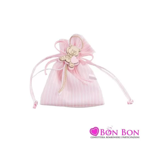 Sacchetto nascita e battesimo bimba con orsetto Royal Gifts - 1