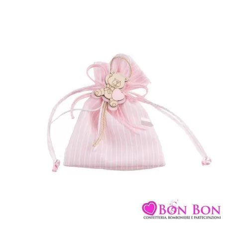 Sacchetto nascita e battesimo bimba con orsetto Royal Gifts - 1