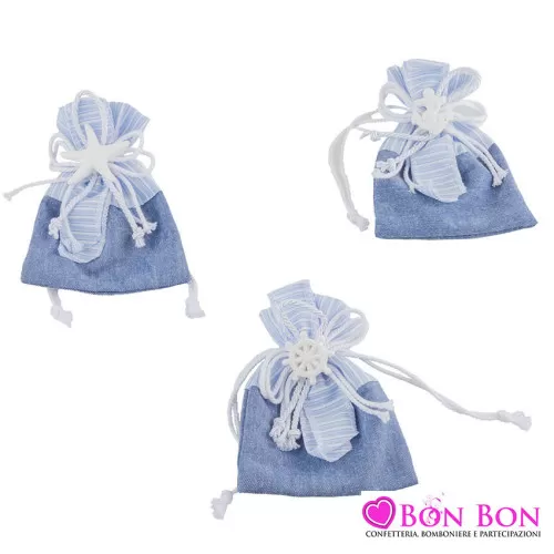 Sacchetto prima comunione linea mare 3 assortiti con applicazione Royal Gifts - 1