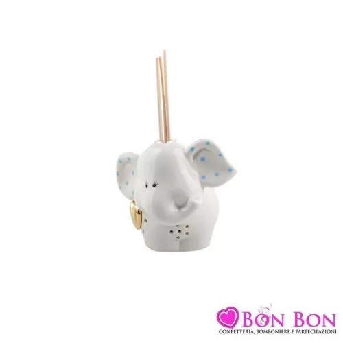 Bomboniera nascita e battesimo profumatore elefantino con led Royal Gifts - 1
