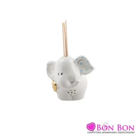Bomboniera nascita e battesimo profumatore elefantino con led Royal Gifts - 1