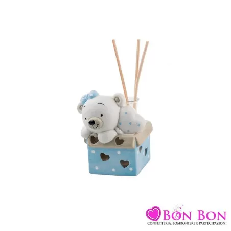 Bomboniera nascita e battesimo profumatore orsetto boy led Royal Gifts - 8