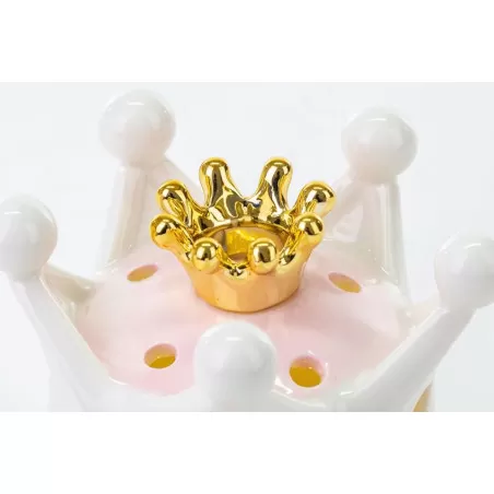 Bomboniera nascita e battesimo corona porcellana rosa Le stelle - 2