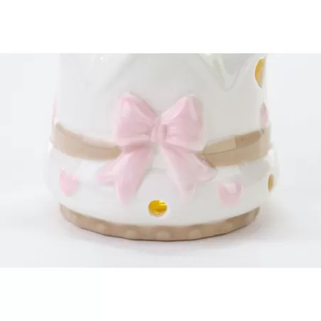 Bomboniera nascita e battesimo corona porcellana rosa Le stelle - 3