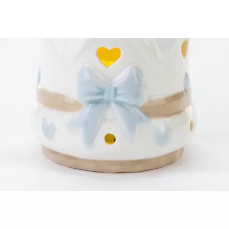 Bomboniera nascita e battesimo corona porcellana celeste Le stelle - 3