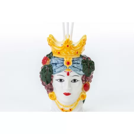 Bomboniera matrimonio profumatore testa di moro donna in porcellana Le stelle - 3