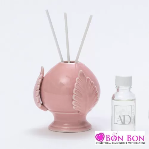 Bomboniera nascita e battesimo profumatore pomo porcellana rosa AD - 1