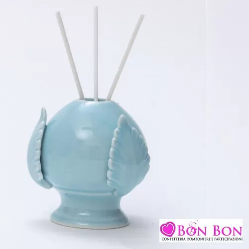 Bomboniera nascita e battesimo profumatore pomo porcellana celeste AD - 1