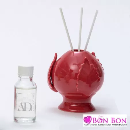 Bomboniera laurea profumatore pomo rosso in porcellana AD - 1