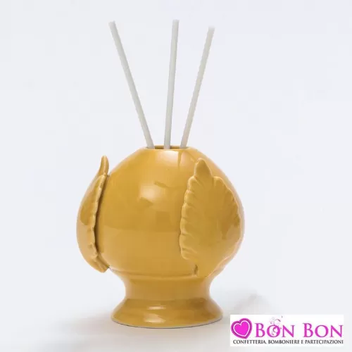 Bomboniera prima comunione profumatore pomo giallo in porcellana AD - 1