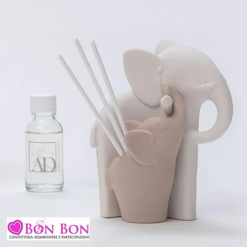 Bomboniera matrimonio profumatore coppia elefanti AD - 1