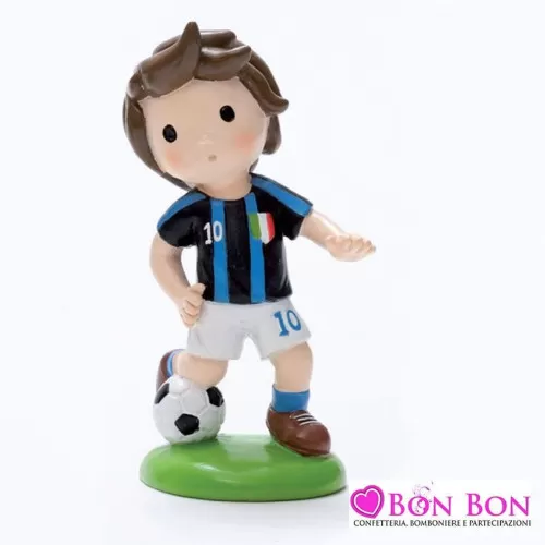 Bomboniera prima comunione calciatore maglia nero azzurra AD - 1