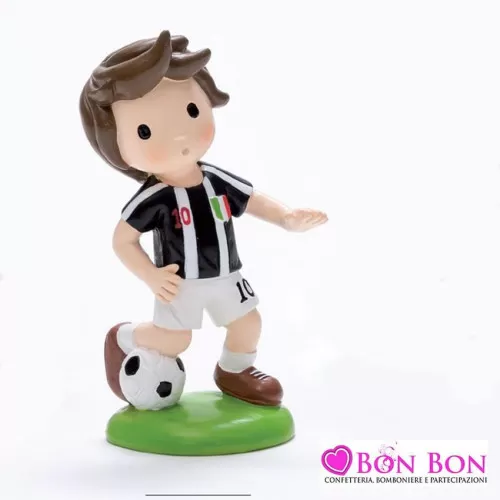 Bomboniera prima comunione calciatore maglia bianco nero AD - 1