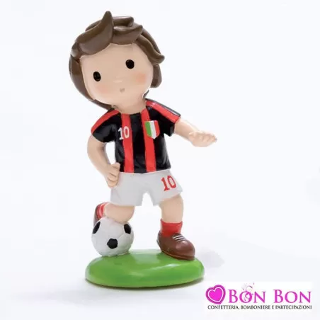 Bomboniera prima comunione calciatore maglia rosso nero AD - 1