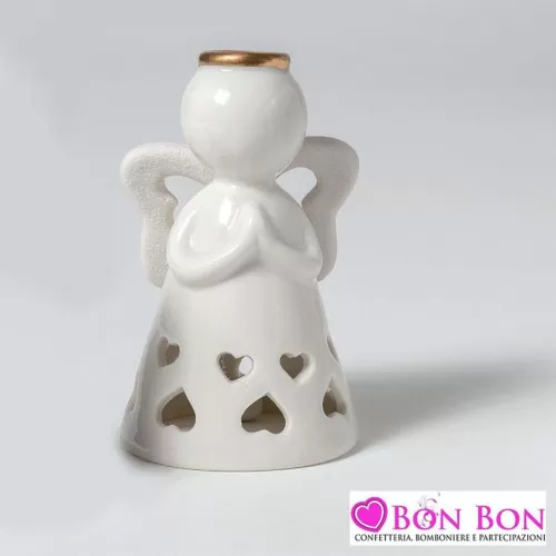 Bomboniera prima comunione campana angelo grande porcellana AD - 1