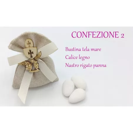 Bomboniera prima comunione campana angelo con ali tortora porcellana AD - 4