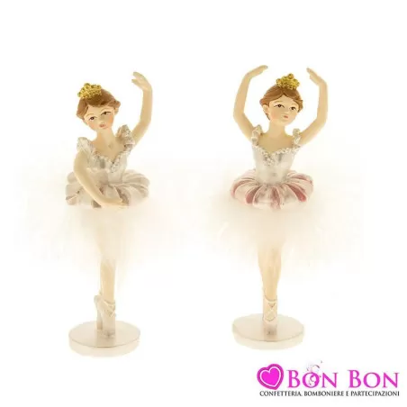 Bomboniera prima comunione ballerina classica con piume ETM - 2