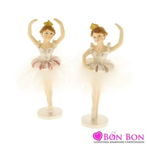 Bomboniera prima comunione ballerina classica con piume h.16 ETM - 1