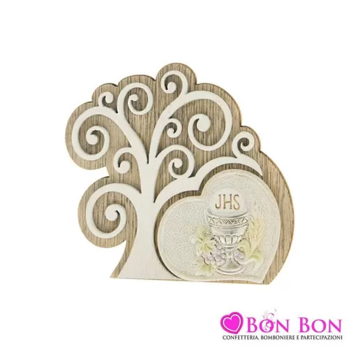 Bomboniera prima comunione icona in resina e legno con immagine prima comunione ETM - 1