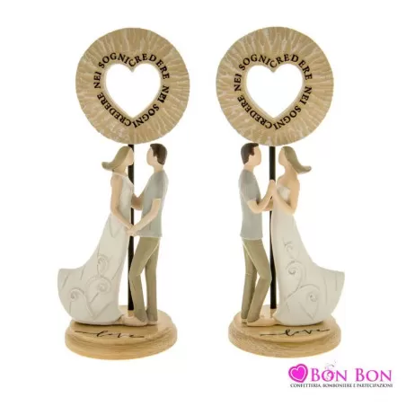 Bomboniera matrimonio coppia in resina h.19 ETM - 1