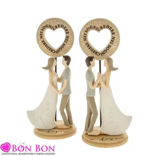 Bomboniera matrimonio coppia in resina h.30 ETM - 1