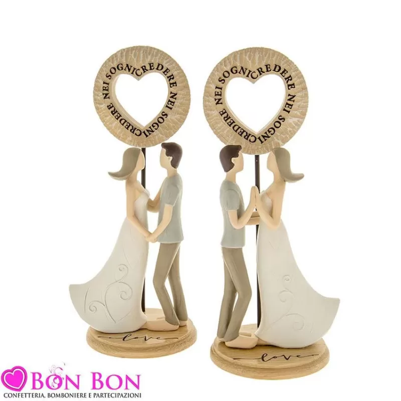 Bomboniera matrimonio coppia in resina h.30 ETM - 1