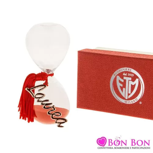 Bomboniera laurea clessidra con pendente scritta laurea ETM - 1