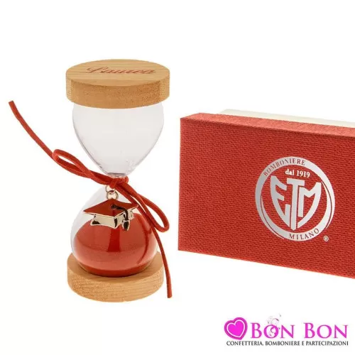 Bomboniera laurea clessidra con pendente tocco ETM - 1