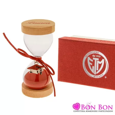 Bomboniera laurea clessidra con pendente tocco ETM - 1