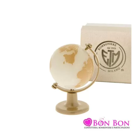 Bomboniera matrimonio mappamondo in pietra ETM - 1