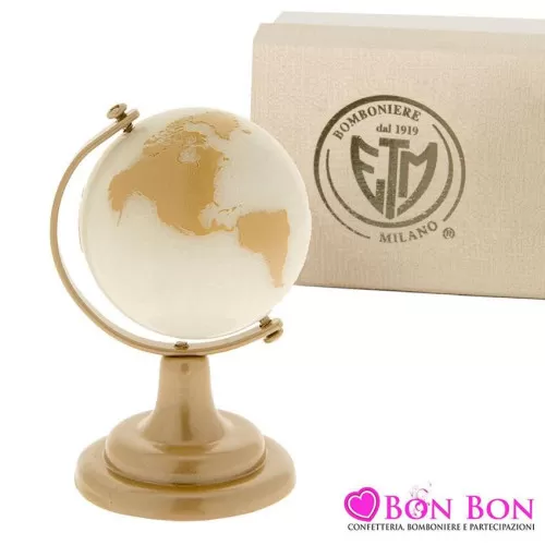 Bomboniera matrimonio mappamondo in pietra h.8 ETM - 1